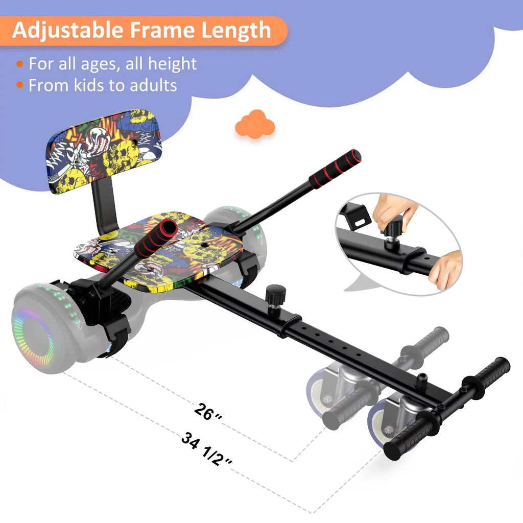 with Graffiti Seat Hoverboard Hoverboards Compatible 8"/ 6.5"/ Adjustable Accessories, Attachment, 10" for Hoverboards Kids,