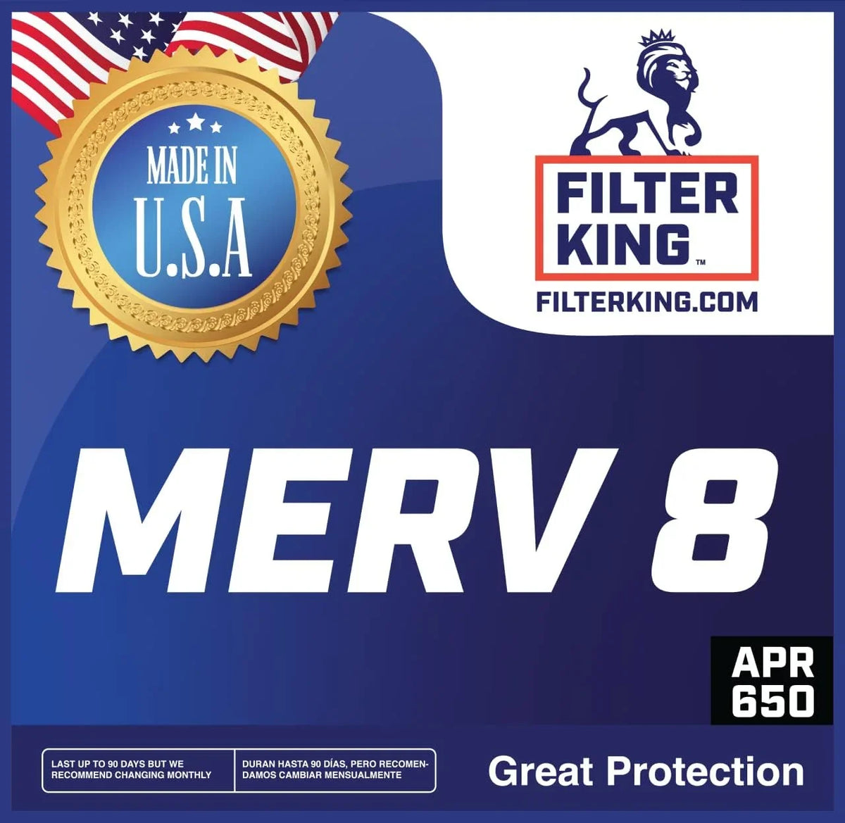 | MERV 26.5 Air Pleated .75" x | Filter 8 Filters IN King Actual Size: A/C 12.5 MADE 4-PACK | x 26.5x12.5x1 | USA Furnace Filter HVAC