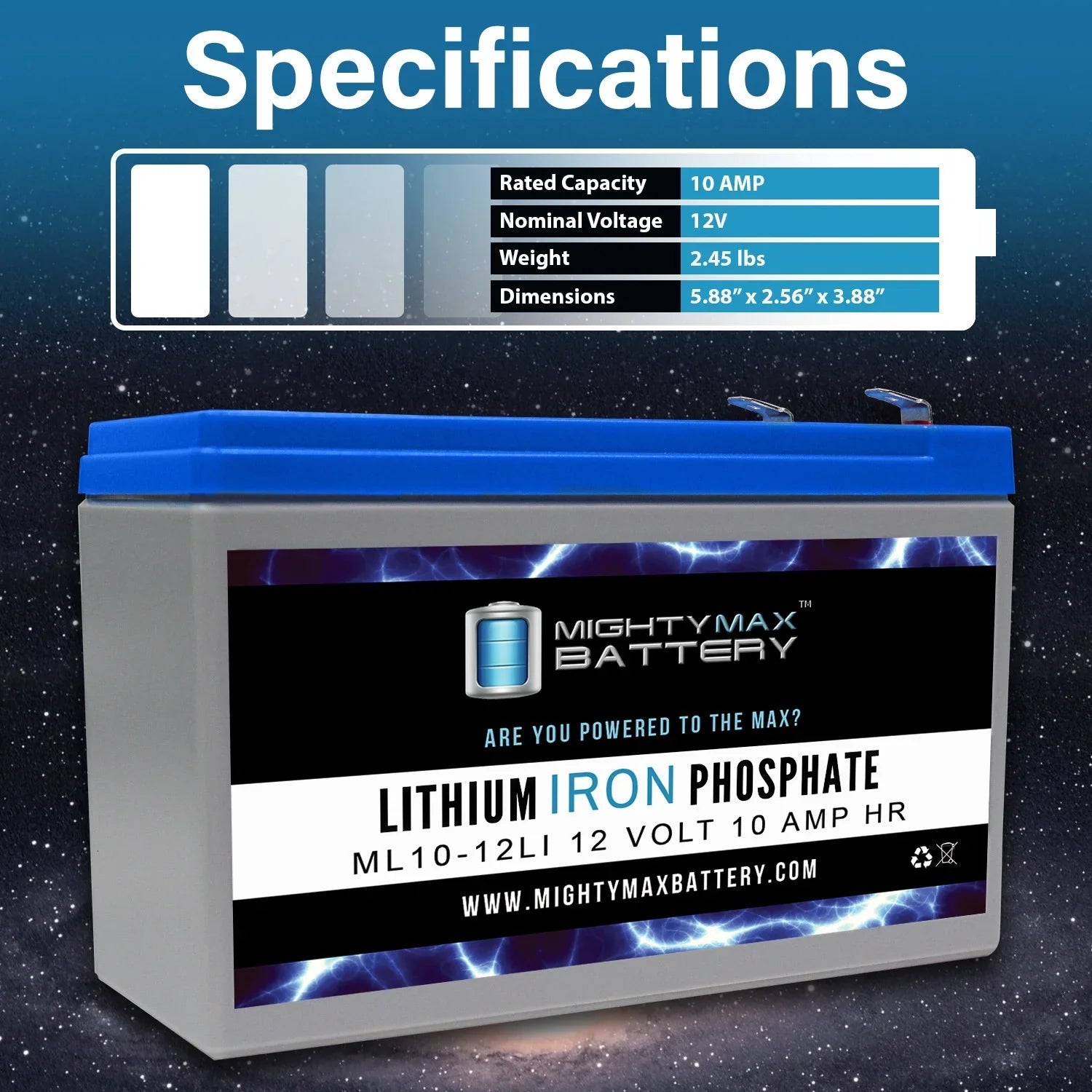 3 Lithium - Vexilar Fits Battery Compatible Vu 10AH Pack Marcum Aqua Replacement 12V with