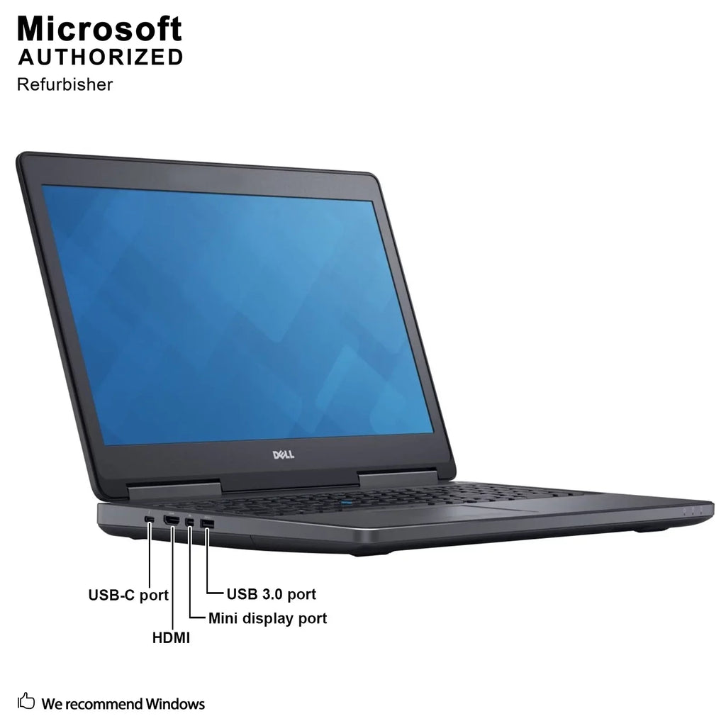 64 MDP, SSD, 2.9GHZ, Windows 7510 Intel Laptop, Refurbished DDR4, Grade 8G Core Bit-Multi-Language(EN/ES/FR) A Precision 10 500 Dell Pro i7-6920HQ HDMI, 15.6" Business