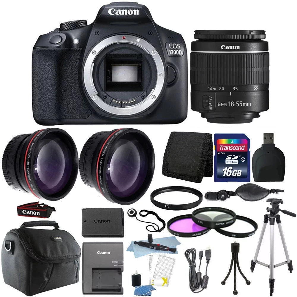 18MP Camera DSLR Canon 1300D/T6 Kit + 16GB Lens + Accessory 18-55mm EOS