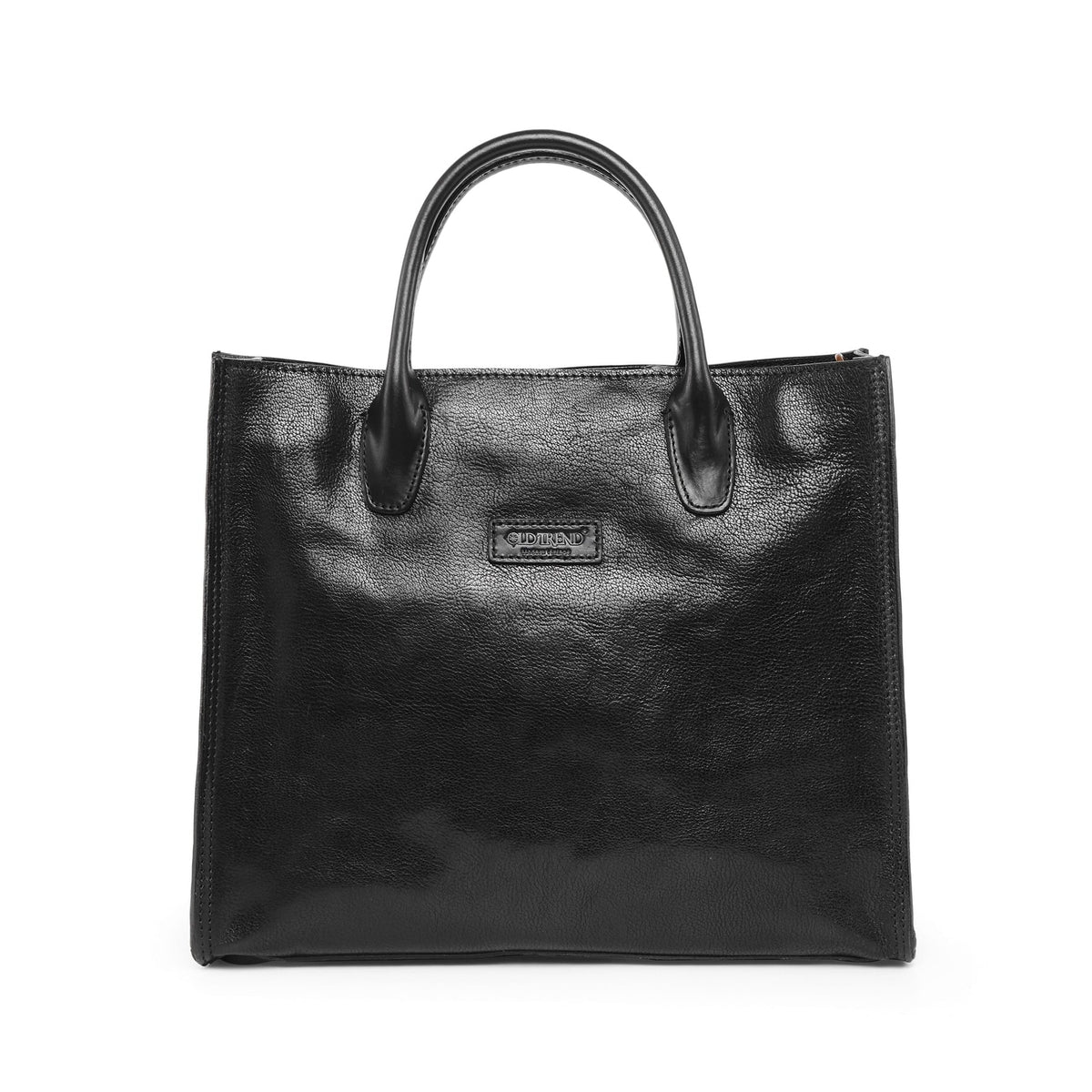 Leather Trend Genuine Black Aspen Leaf Old Bag Tote