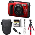 TG-7 SYSTEM - Kit Camera + Case Olympus Tough OM 64GB Digital Tripod (Red) +
