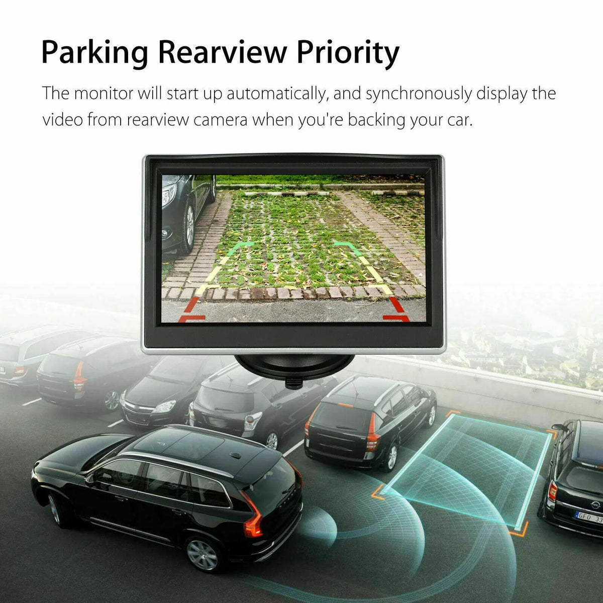 View Backup System Reverse Kit Monitor Camera for with 5'' Wireless System Rear Car/Truck/Van/Pickup/Camper