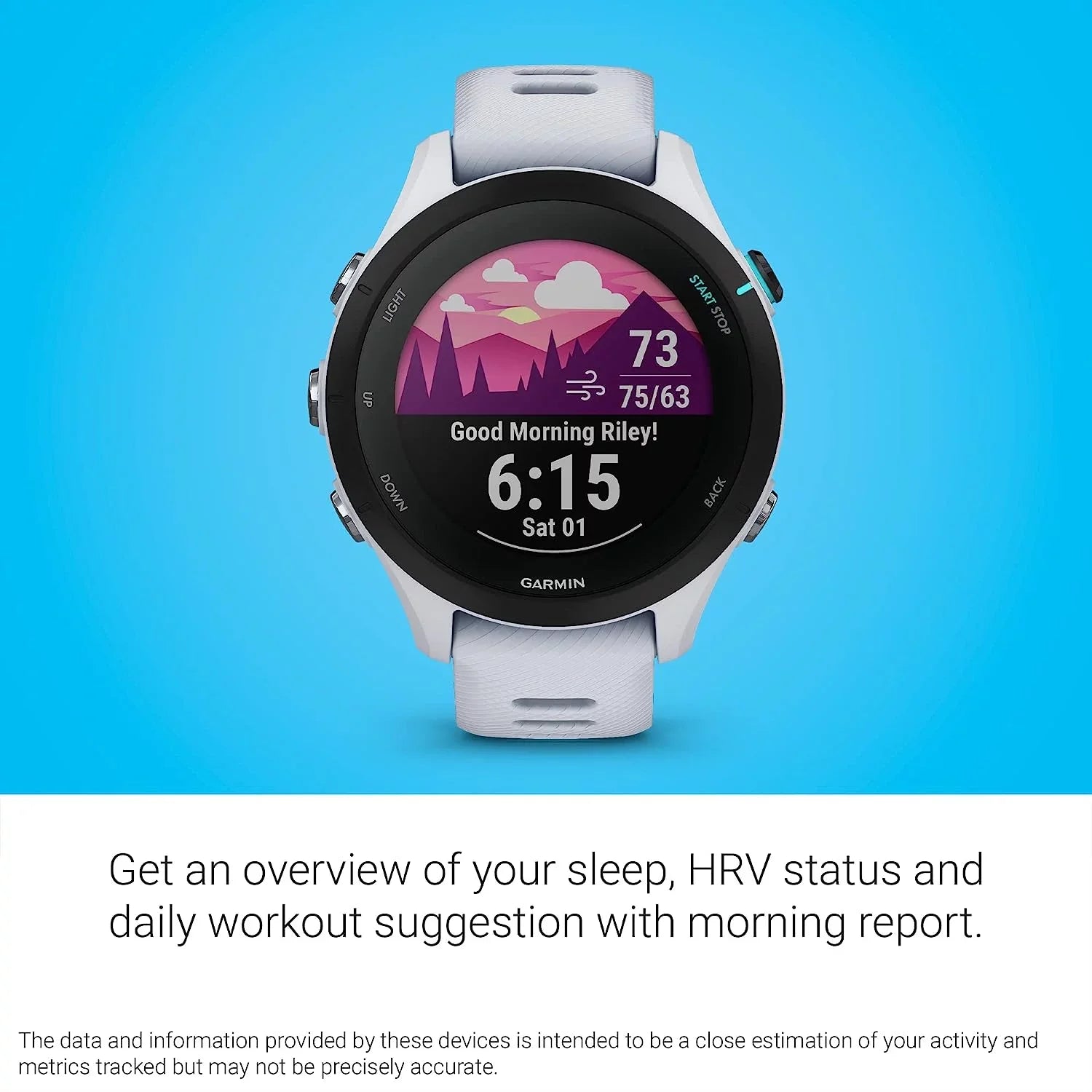 Advanced Running Forerunner 6Ave Battery, Smartwatch Smaller Music, Towel, Travel & Insights, 255S Garmin Workout with Charging Whitestone Kit Long-Lasting Cleaning Base, Music, with GPS