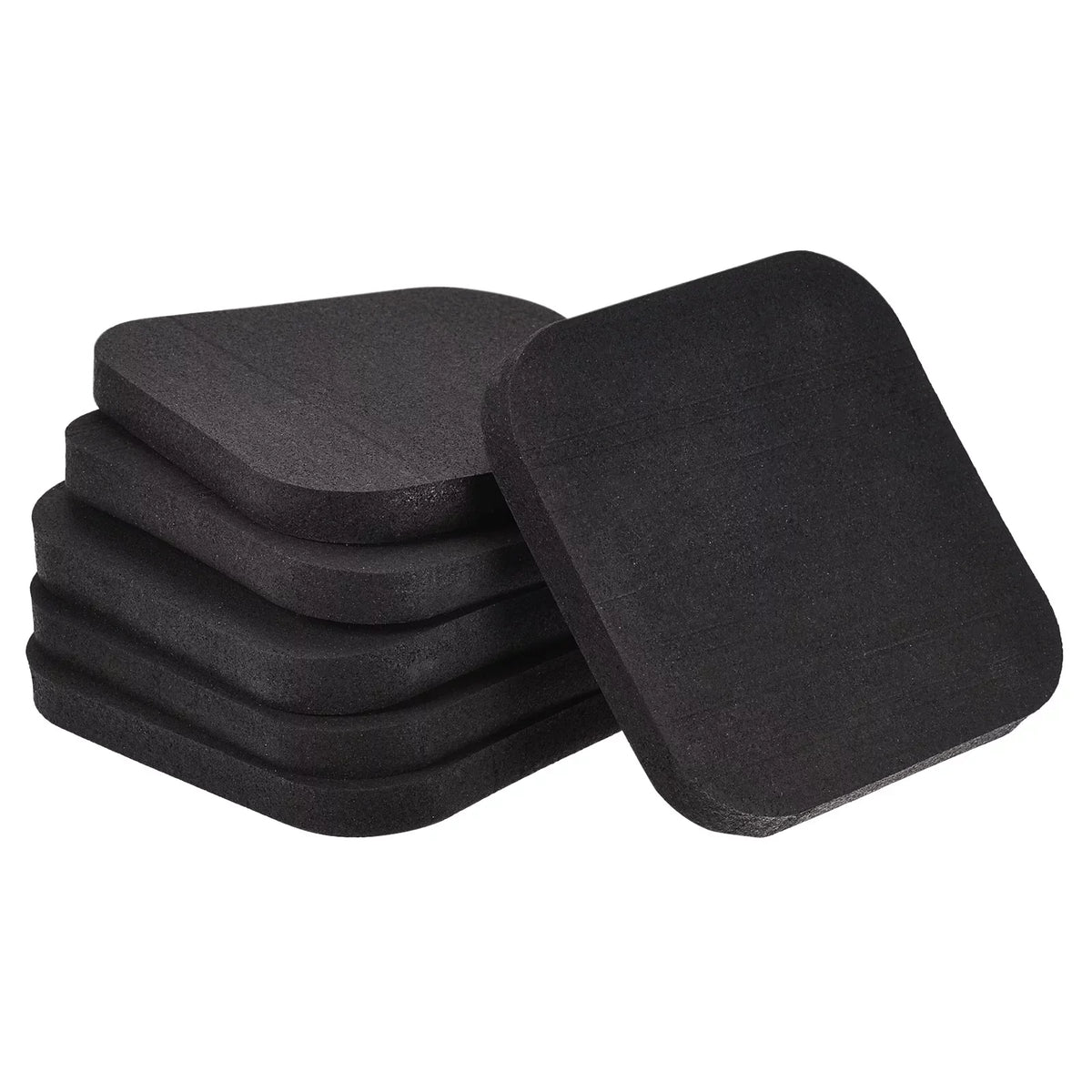 Mat Equipment Reduction, Pack Exercise Sound Floor Mat-3.9"x3.9" Black Treadmill 6 Protection Uxcell for