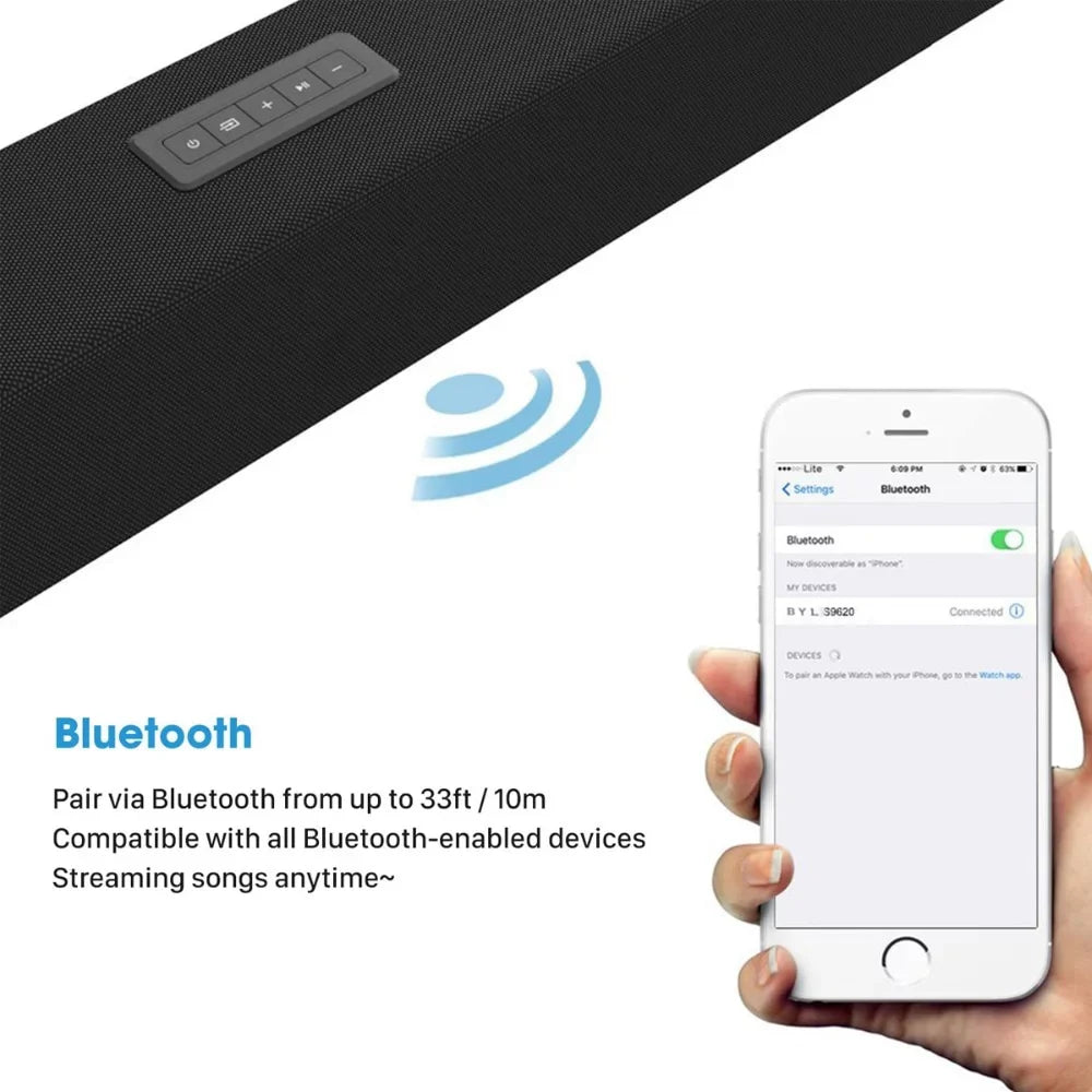 120W System Mount 2.1 Wireless Theater Home Sound SoundBar Bluetooth Wall Control TV 3D Bar Surround SHANNA Speaker Remote