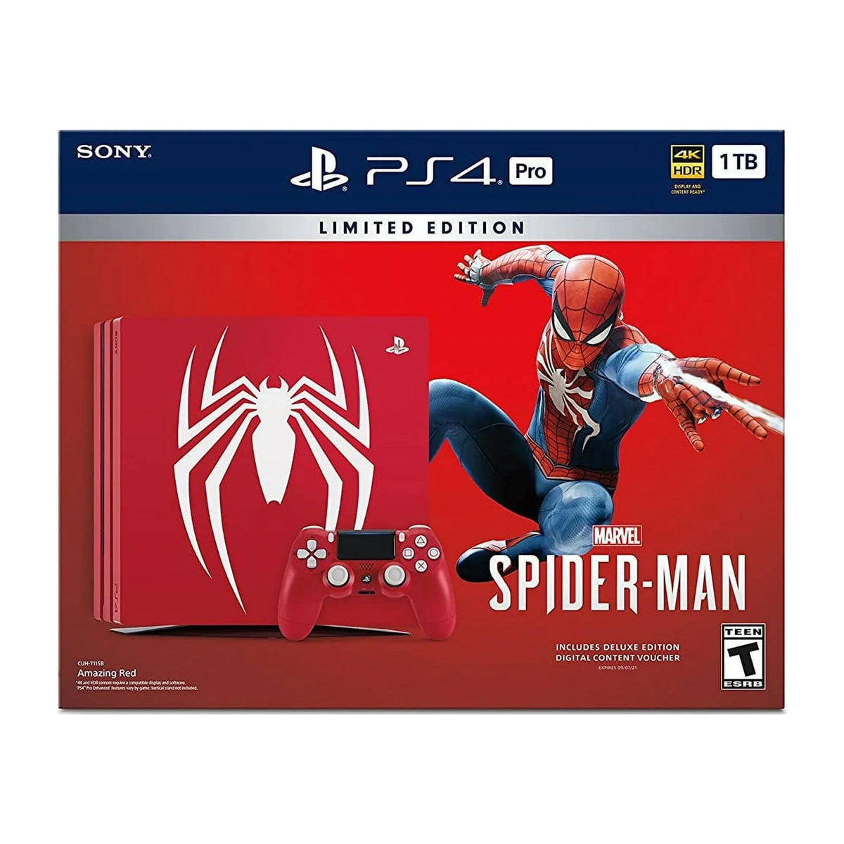 1TB Limited New Sony Gaming with 2 Axtion Cable Pro 4 Console Spider-Man Like Edition Dock Controller HDMI PlayStation Charging Bolt