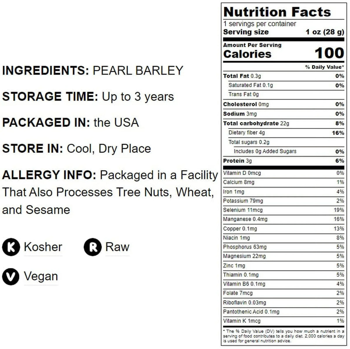 to Food Kosher 5 Pearled Pounds, Live, Barley,