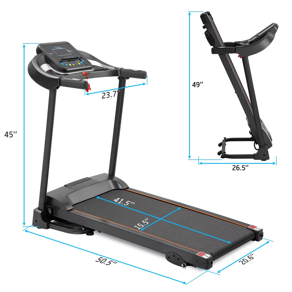 Machine with Jogging Easy Treadmill Adjuster Speakers Running Folding Audio Motorized Incline and Compact