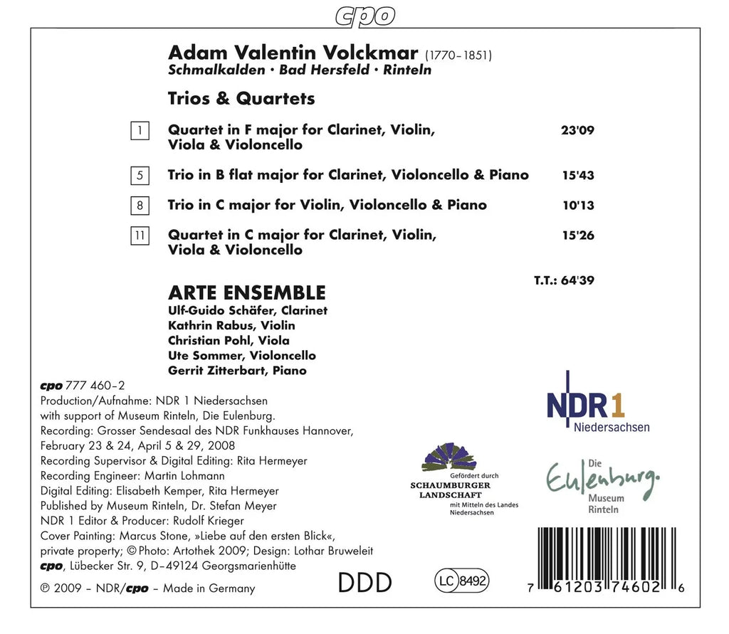 Arte Ensemble CD - - & Classical - Hannover Quatets Trios