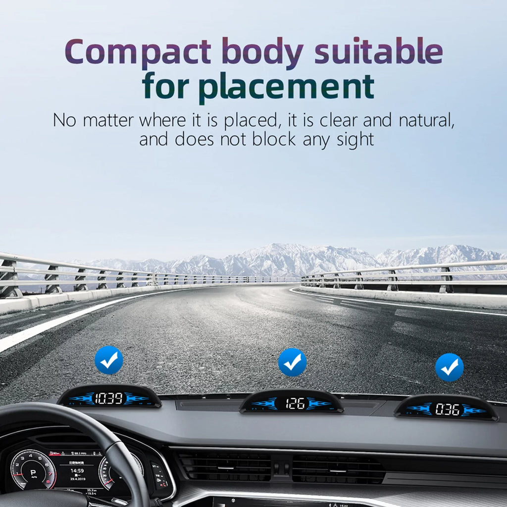 GPS Display Screen GPS Digital with Overspeed Dual Speedometer Alarm Vehicle Navigation System Display Walmeck Speed/Time/Direction/Mileage Alarm Fatigue Car Head-up Driving
