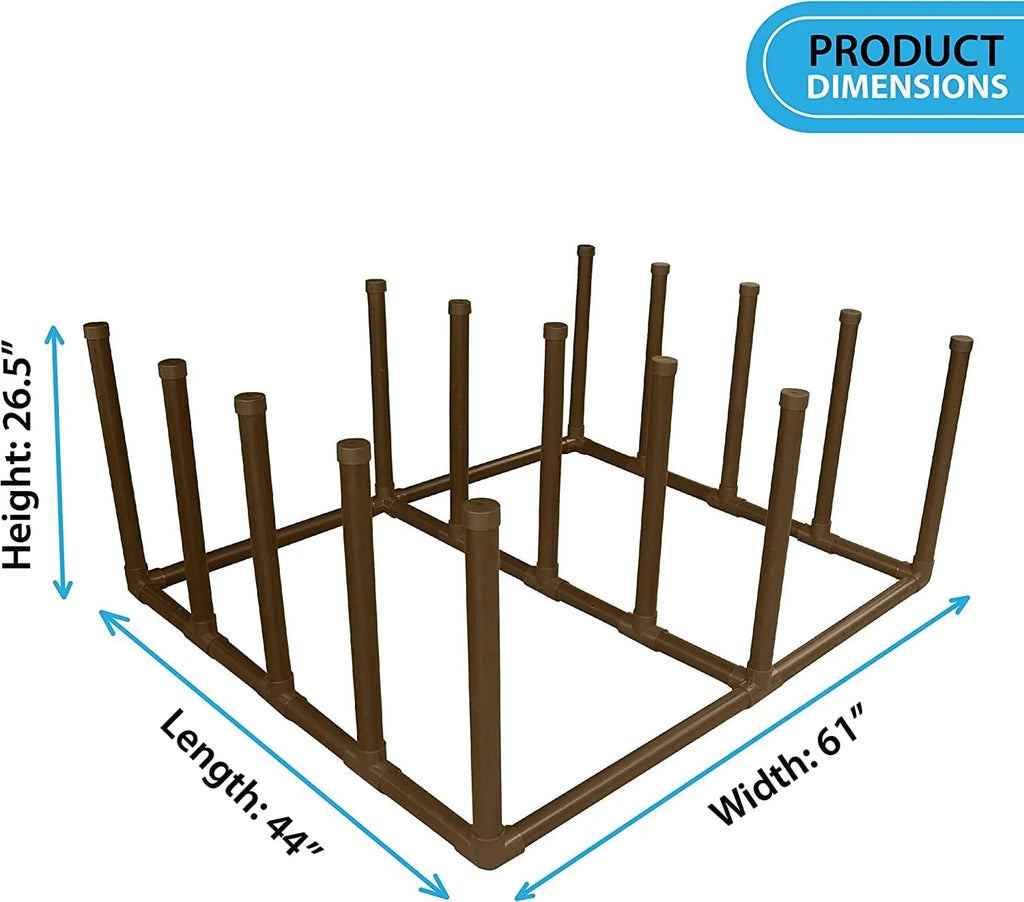 Rack for Floats, Bar Noodles, Organizer and L (Brown) Brown (61" Storage Poolside 26.5" H), 12 Paddles, x Float QIXIAN Towels, Raft Style x 44" - 664413 W Surfboards,