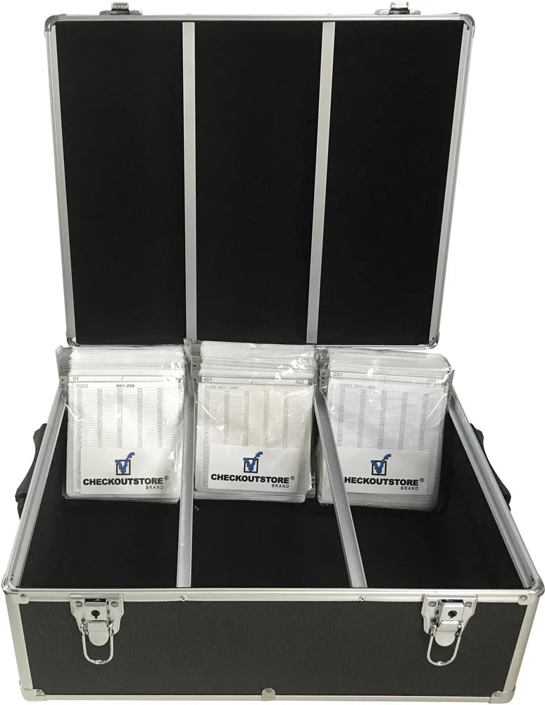 600 (Holds Discs) Aluminum Black CheckOutStore Box Sleeves Hanging Storage CD/DVD