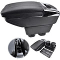 Nissan Case Box Tiida Central Rotatable Armrest Container Versa YIYIBYUS 2007-2011 Center Console Leather Black for Storage Car