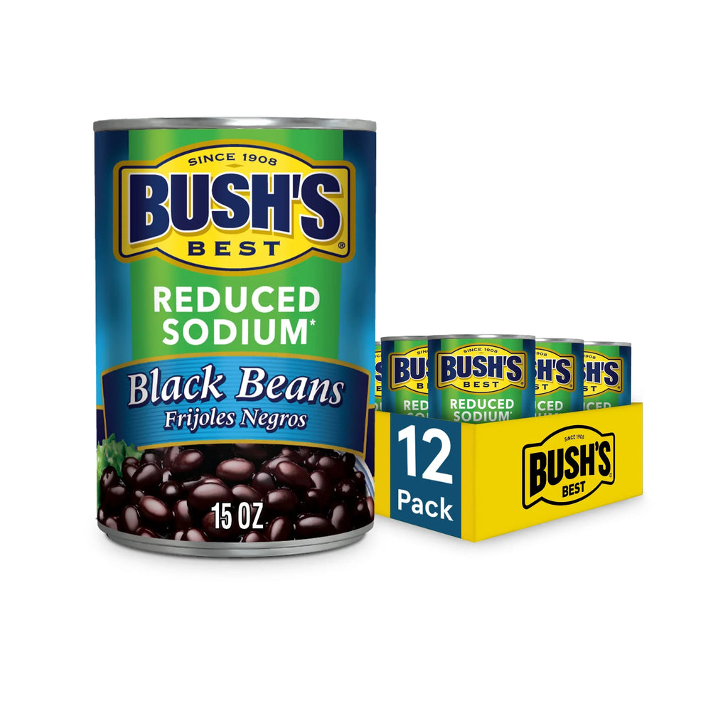 Fiber, 12) Canned Free, Low Of (Pack Protein Best Reduced Based Plant And Bush,S Sodium Black Fat, Beans, Source Of Oz 15 Gluten