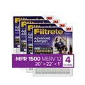 3M, by Air Filters Reduction Allergen Captures 1500 4 Bacteria, Viruses, HVAC Furnace Filter, 12, Allergens, Filtrete MPR, Advanced MERV 20x22x1,