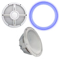 Sounds Revo Subwoofer Subwoofer, - 2 White RGB Ring Wet XW Face - & Closed 12" Ohm & Grill LED Grill, White