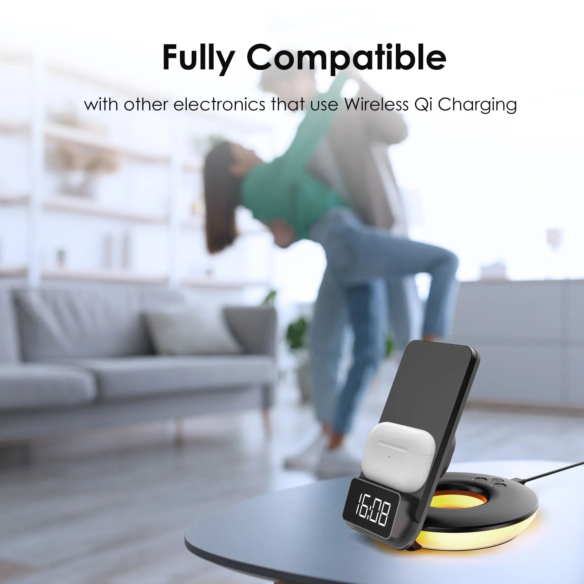 Wireless 3-in-1 Lamps Black Rexing Control, Station, - Charging RS7 Touch Table-Desk