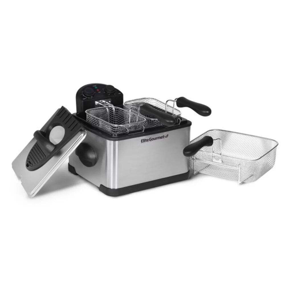 with 4Qt. Platinum Fryer 3 baskets EDF-401T Elite Dual Deep