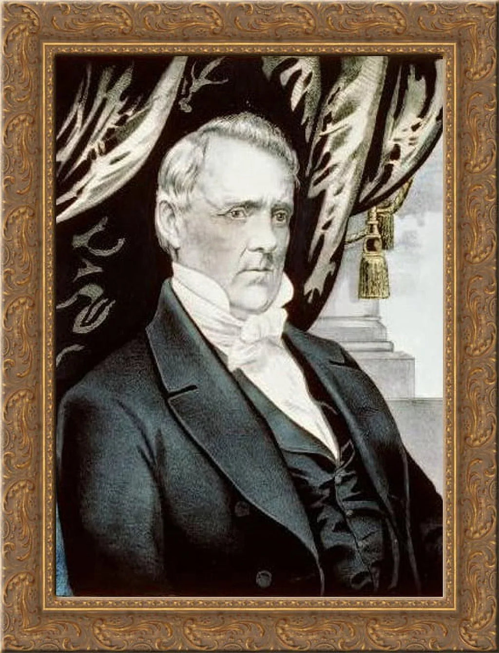 Gold Ives Framed and Ornate Wood Canvas Art by Currier 24x18 Buchanan James