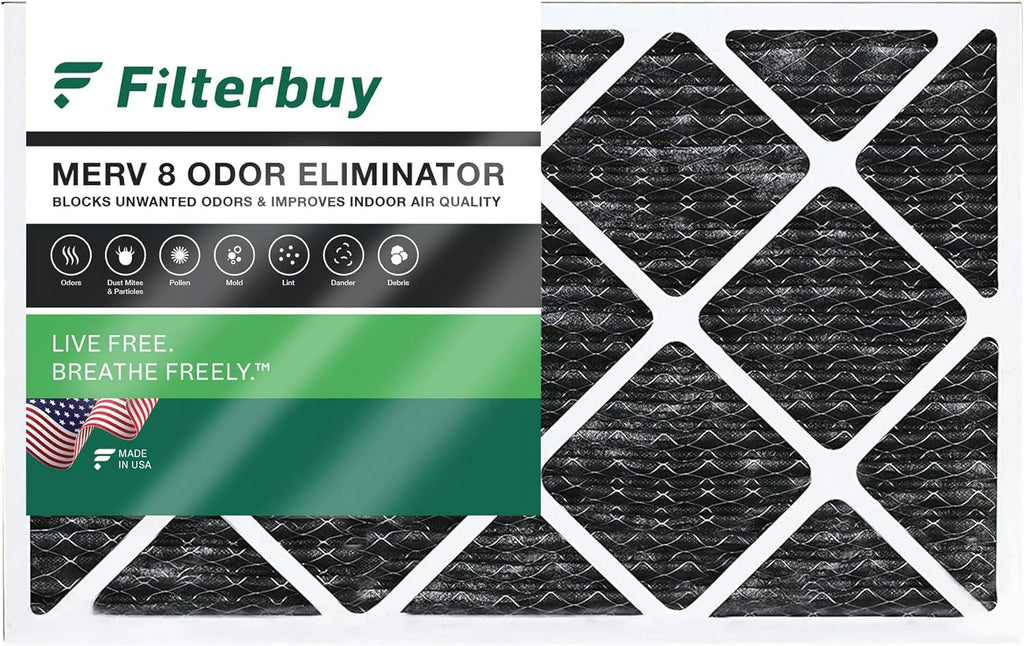 with Activated 8 Furnace (1-Pack) Eliminator 12x20x1 Filterbuy Odor Air Pleated Filters HVAC MERV AC Carbon
