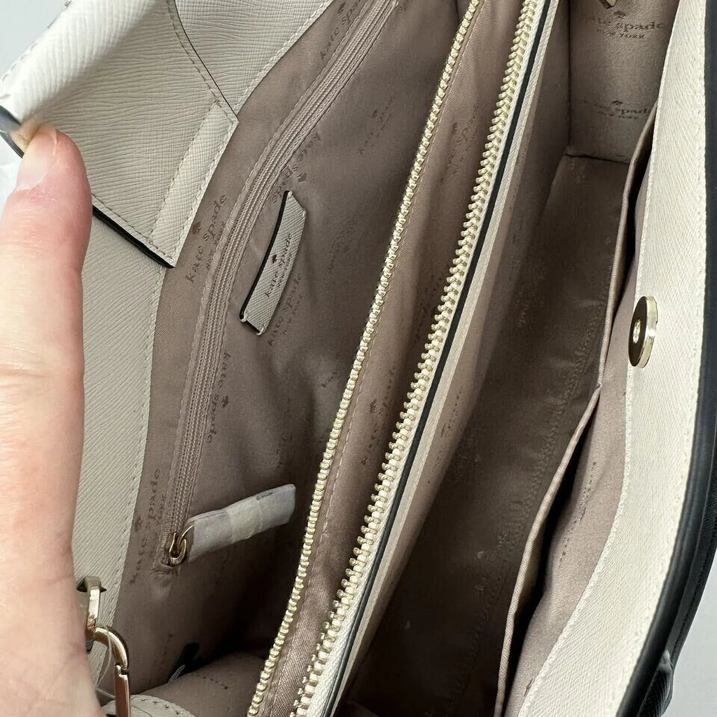 KATE 3 Purse Comparts Perry SPADE KB673 Bag Beige Warm Satchel Leather Blush NWT