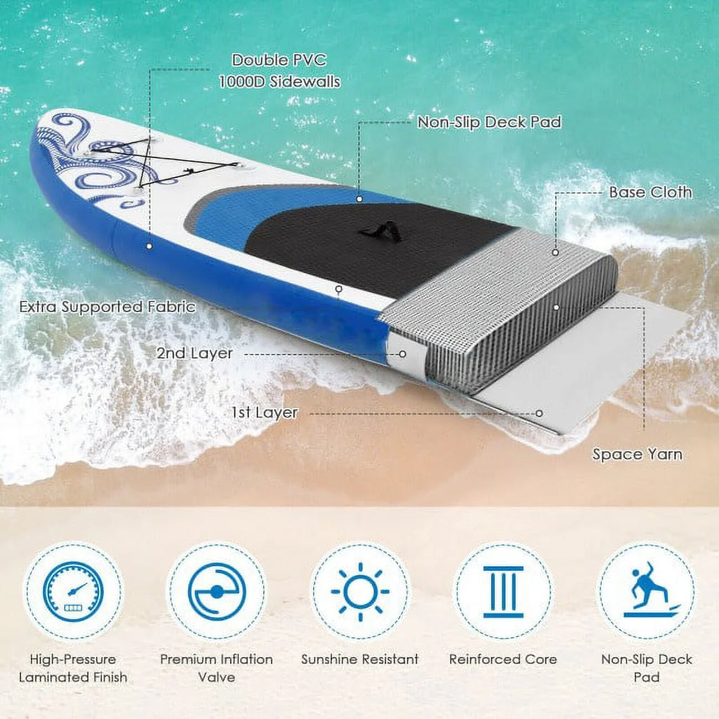 11-Feet Water Surfing Sports Board Wonderful Inflatable Paddle Enjoy Adjustable