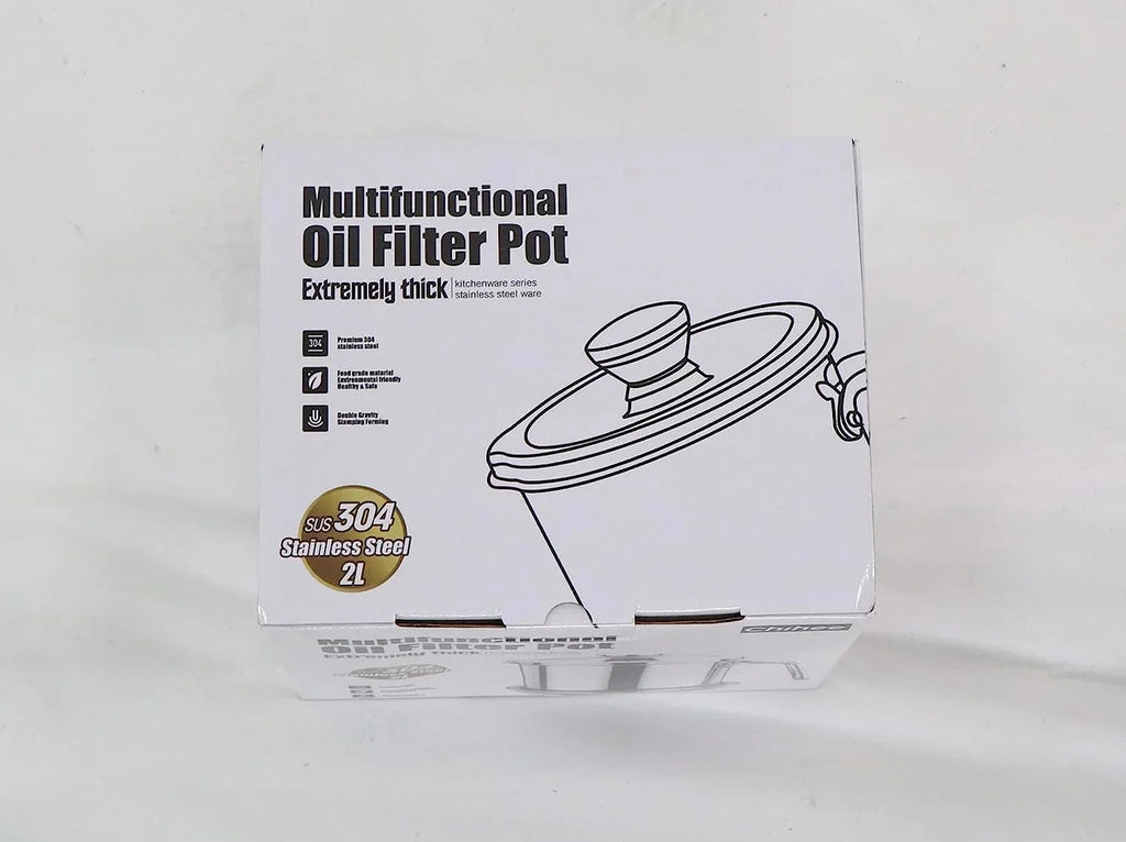 / fl Frying Oil Mesh 2L Tray,for Steel Strainer & Lid Strainer Grease Can Non-slip 67.6 Dust-proof Cooking Oil oz,Food Container,with Storing Strainer Fine Oil Storage Pot Grease Stainless