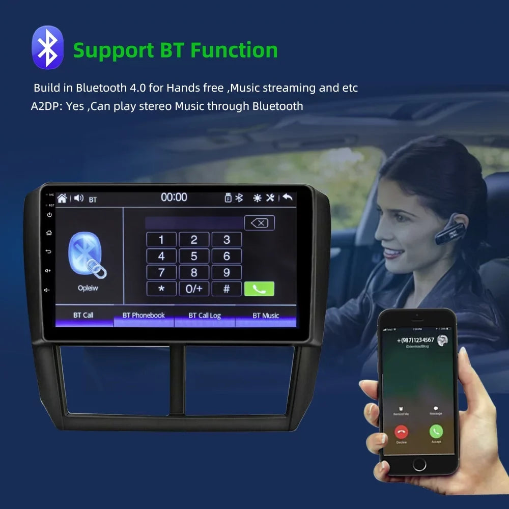 Carplay Player Car for GPS Android Bluetooth Subaru Forester Auto Android 9 Navigation Car Radio 2008-2012 JMANCE inch 10