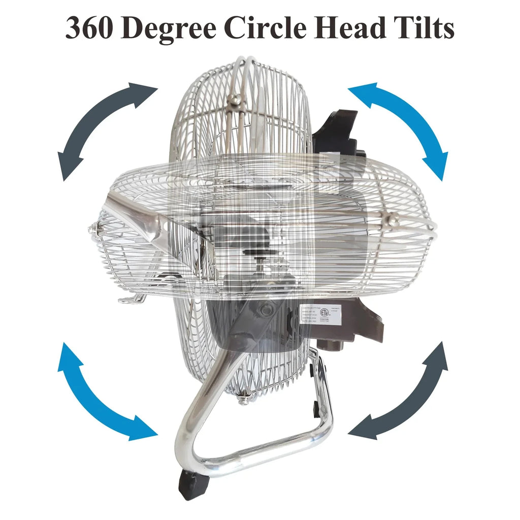 Fan, 12 Heavy 3 Industrial Aluminum Duty F-4122 Inch Chrome Optimus Speed