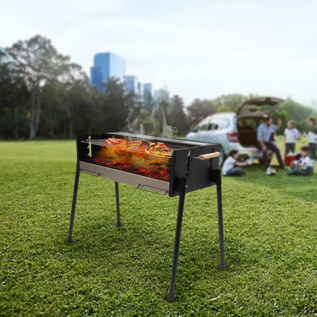 Camping BBQ Grill Tool Steel Grill Grade Charcoal Barbecue Charcoal Picnic Stainless for with 304 Portable Folding Grill Miumaeov Food Kits Grill