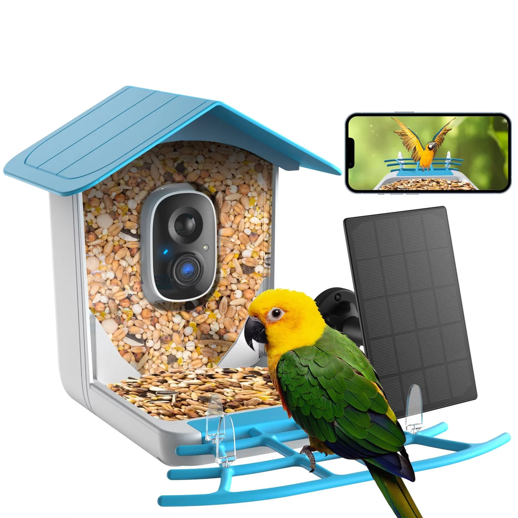 Videos House Auto Wireless Bird Security Camera, Bird Capture Outdoor Feeder with Bird Camera Solar Battery Feeder 1080P with Smart TMEZON Powered