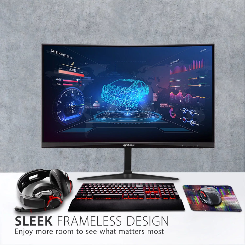 VX2418C FreeSync Inch and DisplayPort Eye 165Hz 1ms 1080p HDMI ViewSonic 24 AMD OMNI Gaming Premium, Curved Monitor with Care,