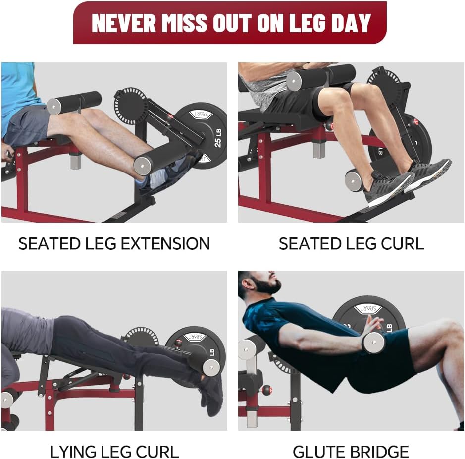 Curl, Leg Extension Plate Home Specialty Exercise Bench Machine Extension Leg Machine, Thigh Loaded Seated/Horizontal/Lying in and Curl Leg for Adjustable Body Gym for and Rotary Lower Leg