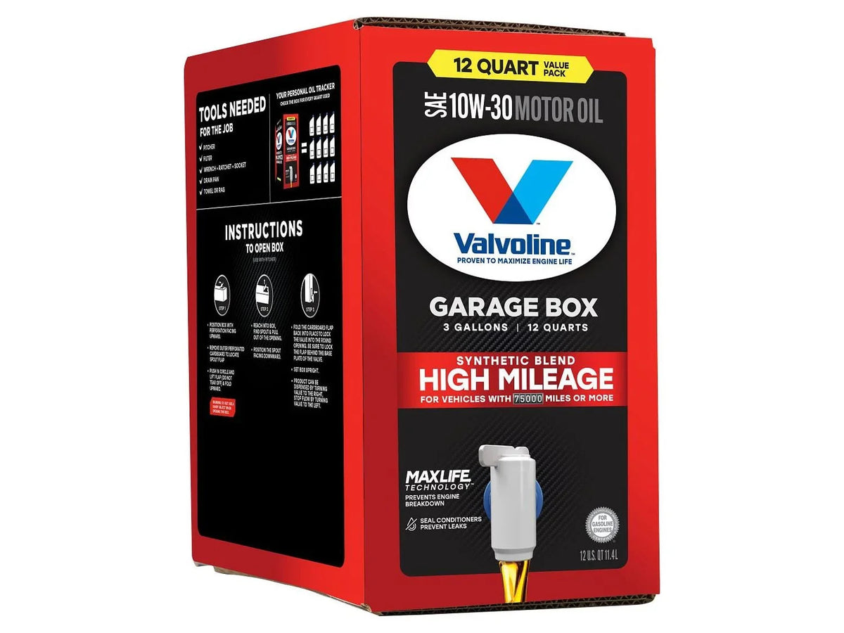 MaxLife QT Synthetic 12 Box Valvoline High Garage 10W-30 Motor Mileage Blend Oil