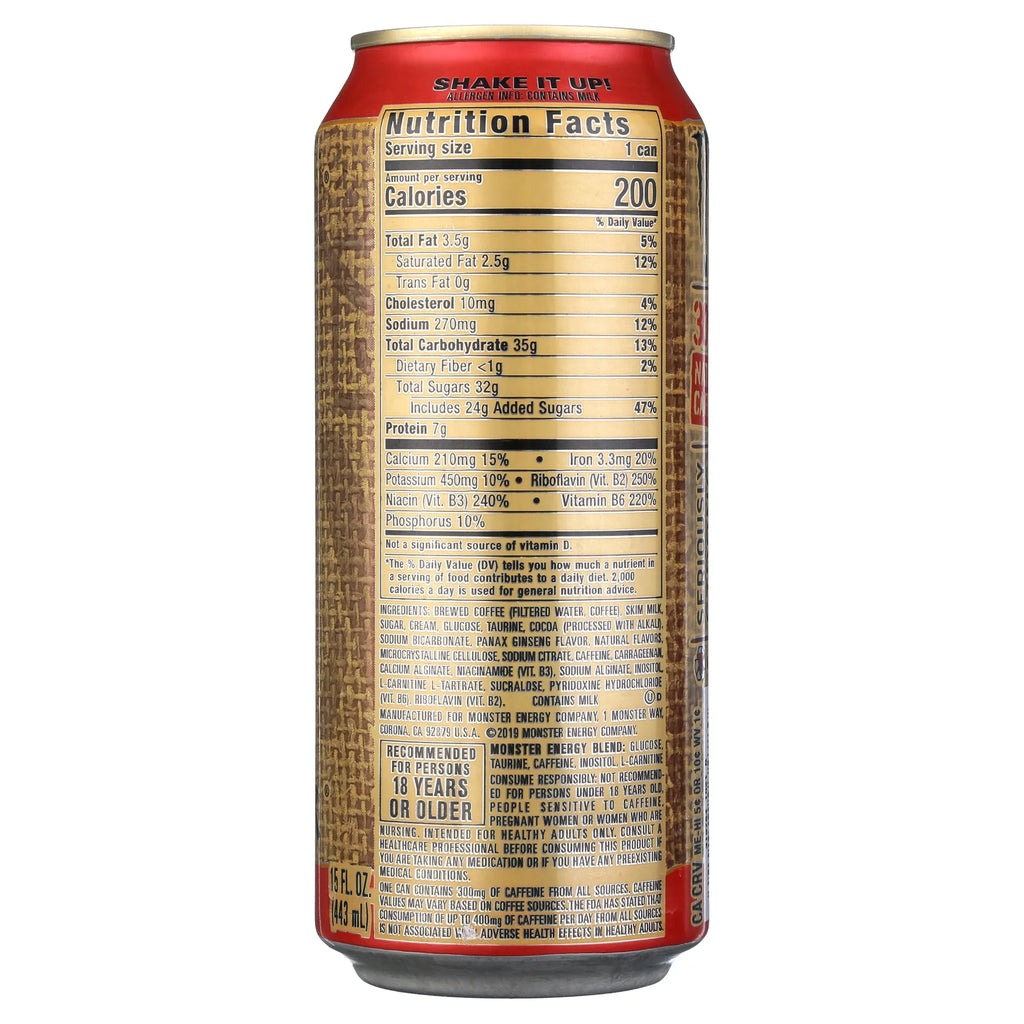 Java 15 300 oz fl Mocha, Monster Shot, 12 Triple Coffee, Ct Cans,