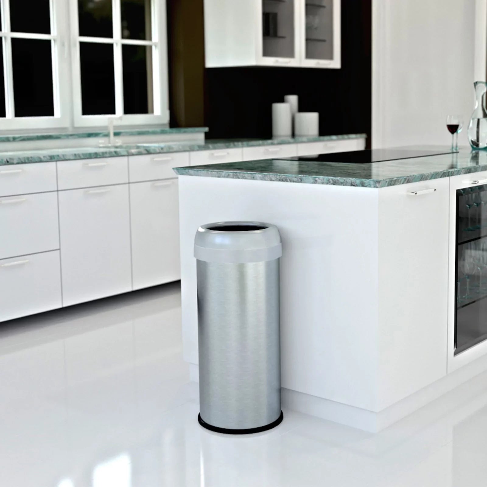 16 Steel Deodorizer Gallon halo Trash Dual Can Stainless