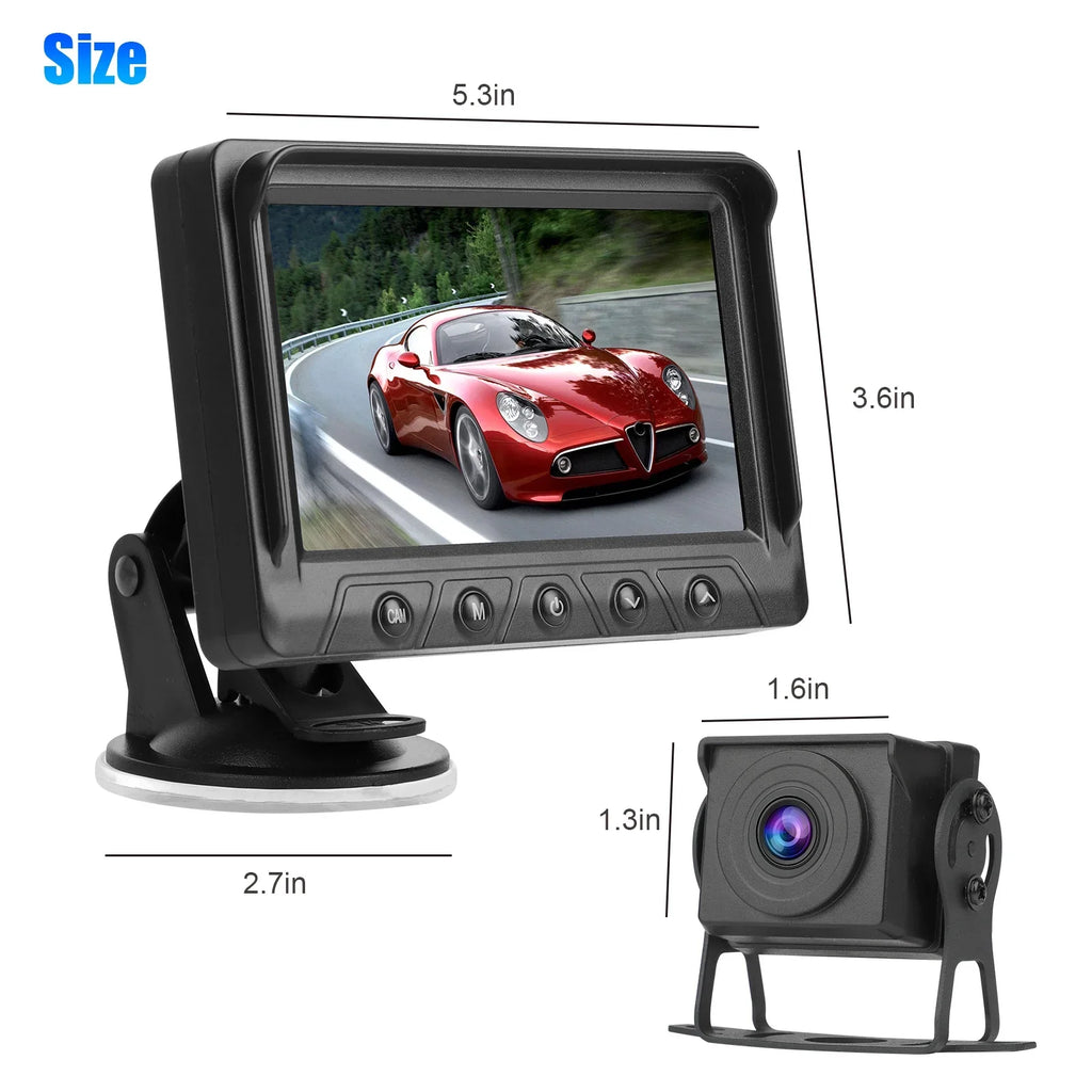 TSV Camera 1080P Backup Monitor Kit, Reverse Monitor Kit View Rear Vision, Camera Night with Waterproof