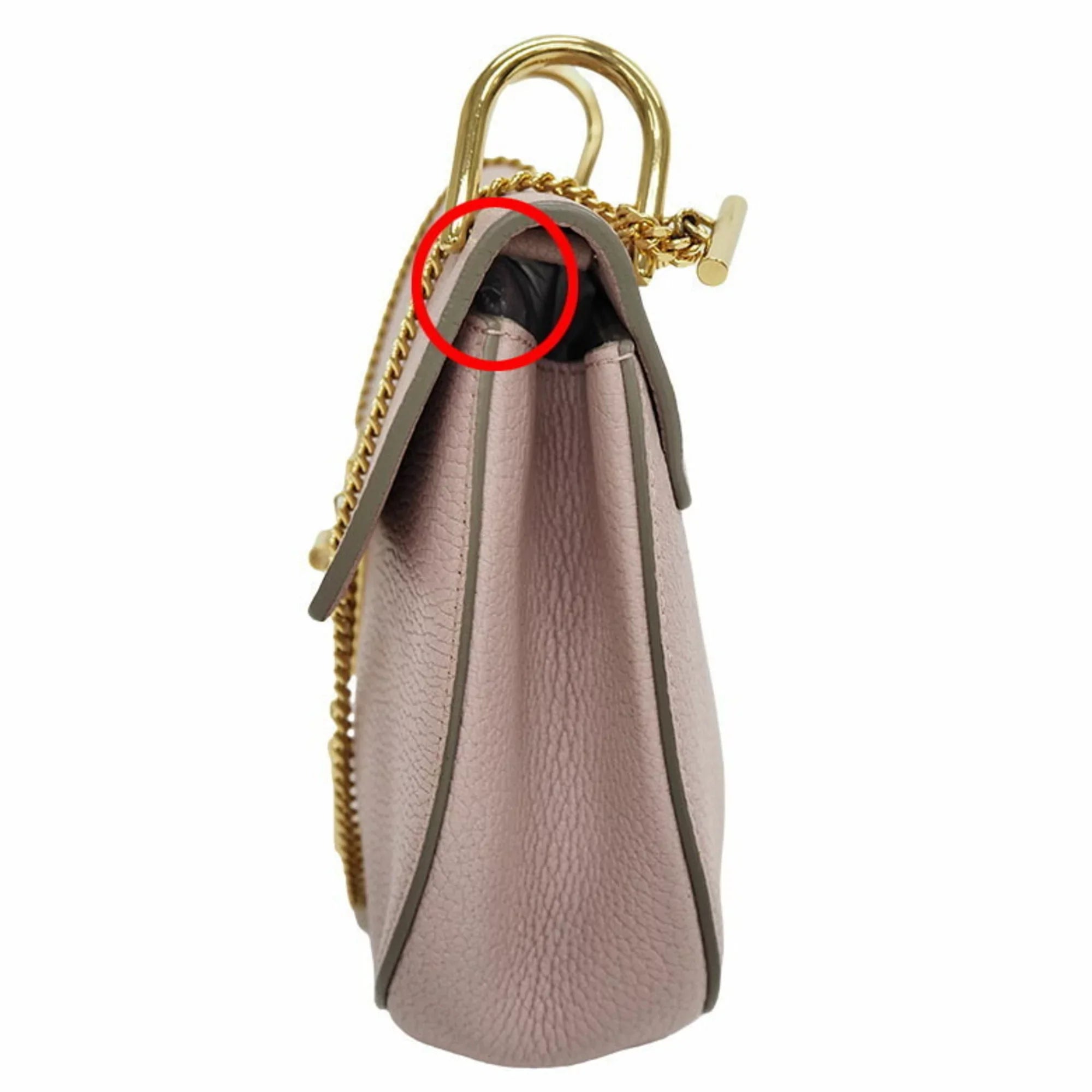 Chloe (Good) Bag Pre-Owned Leather Chain 3S1031-9 Ladies Chloé Drew Shoulder Pink
