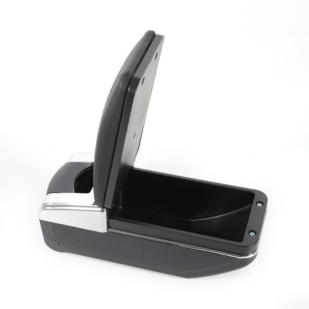 Nissan Case Box Tiida Central Rotatable Armrest Container Versa YIYIBYUS 2007-2011 Center Console Leather Black for Storage Car