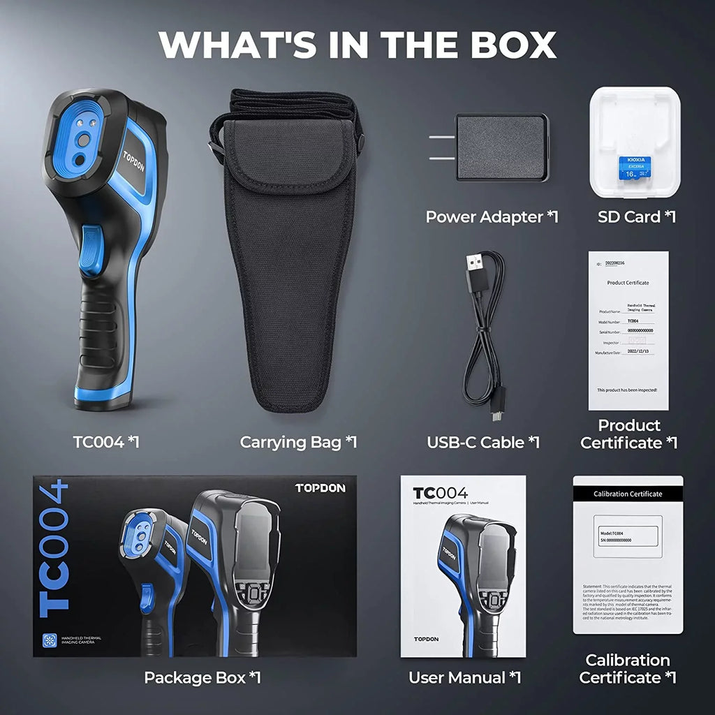 Thermal Handheld Camera 256 Infrared Battery Camera Life Thermal Imaging TC004 192 High x Camera, TOPDON IR Resolution 12-Hour