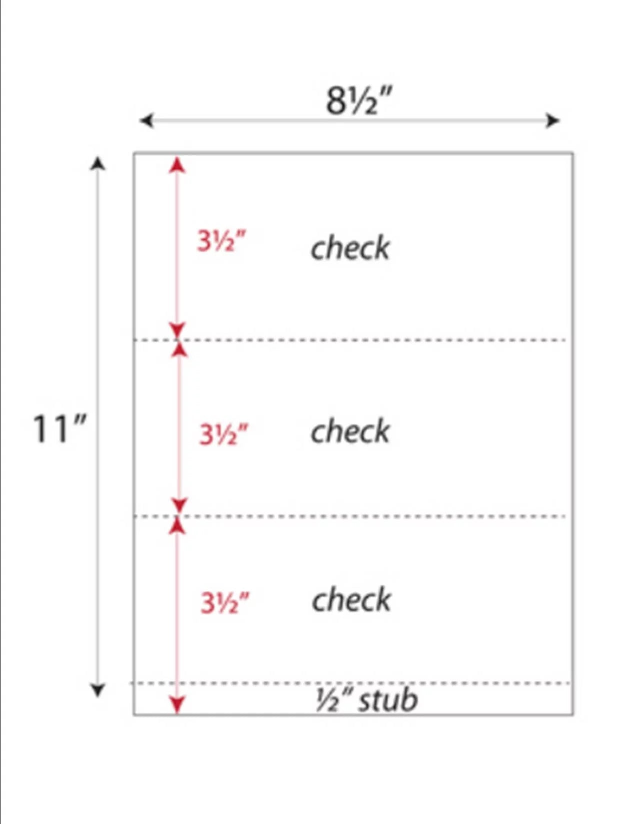 Zapco Red 3-Up Pattern, 8-1/2" 12 w OF with PACK Complex Checks, x Security - 100 Background High-Security Check Microperfed Features SHEETS Paper, 11",