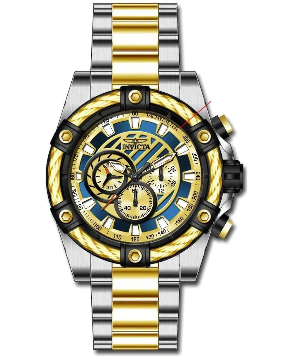 Dial Quartz Watch Invicta Men's Chronograph 38957 Bolt Blue