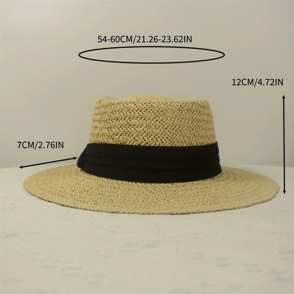Jkzcp Vintage Top Sun Wide Braided Hat Sun Flat Protection Vacation Hat Beach 1pc Handmade Brim Straw