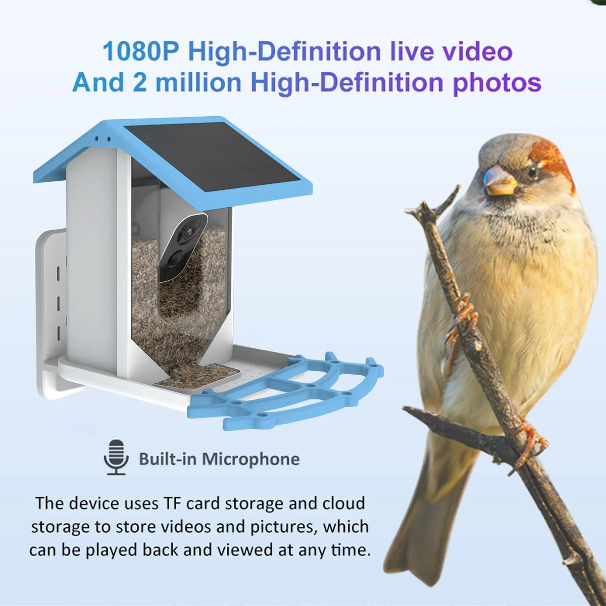 With CameraCamera Arealer Camera Waterproof WaterproofCamera LowLowSolar Camera camera,Ip66 Camera Feeder Vision 1080p Surveillance Smart Feeder Real-time
