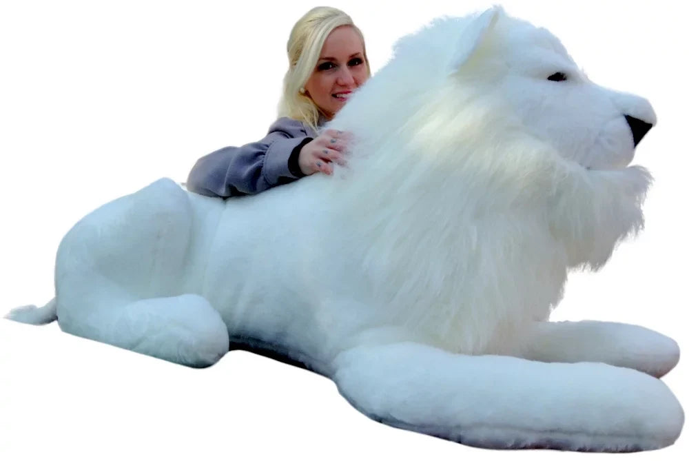Stuffed Made American Inches America Giant the 48 Made in Soft Lion WHITE USA