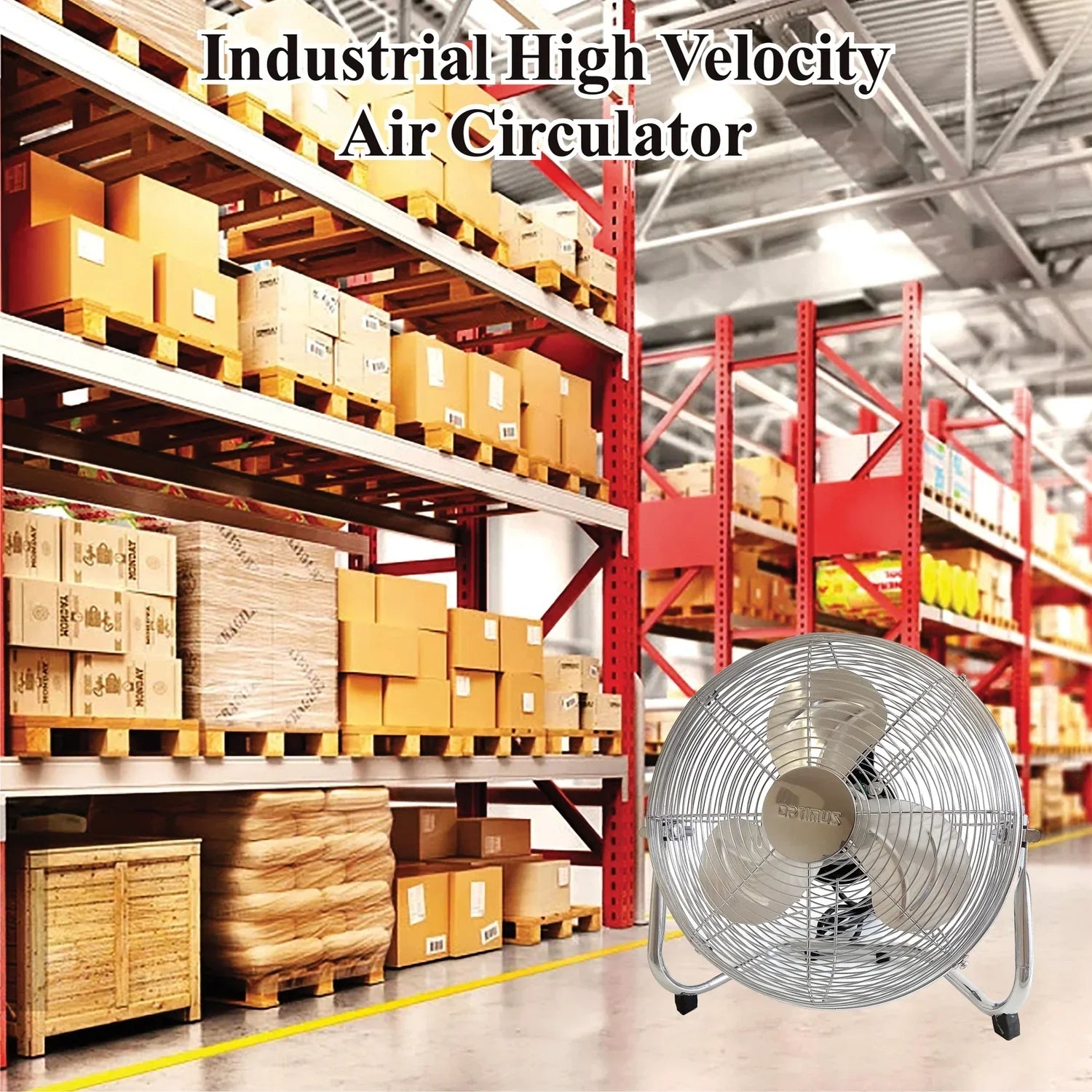 Fan, 12 Heavy 3 Industrial Aluminum Duty F-4122 Inch Chrome Optimus Speed