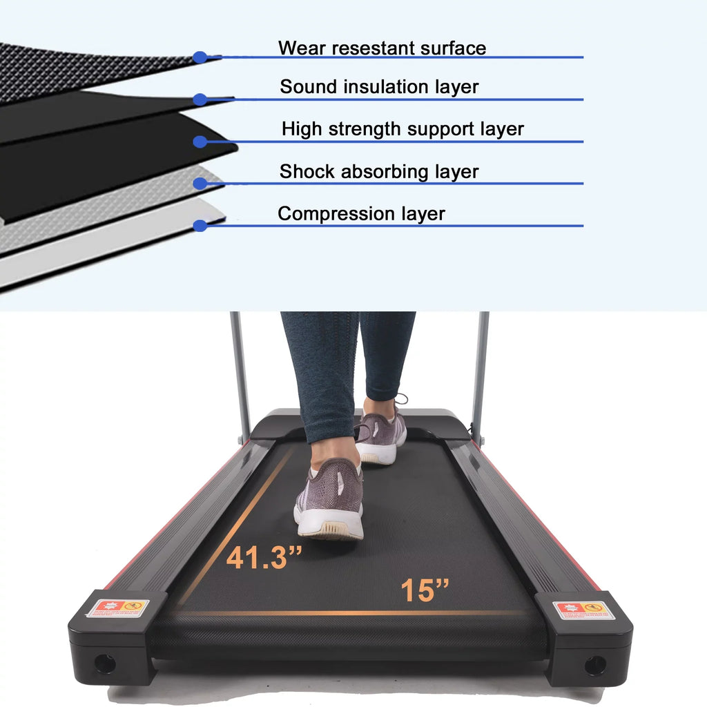 Walking for Machine Running Portable Foldable CoSoTower - Capacity with Desk Running Treadmill Folding Compact Spaces for 2.5HP Electric and Workout, Treadmill 265LBS Home Small for Weight