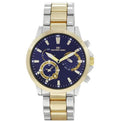 Tone/Blue) Band (Two Montres Quartz Sports Men's Fashion Metal Dress Carlo Watch 45mm Luxury